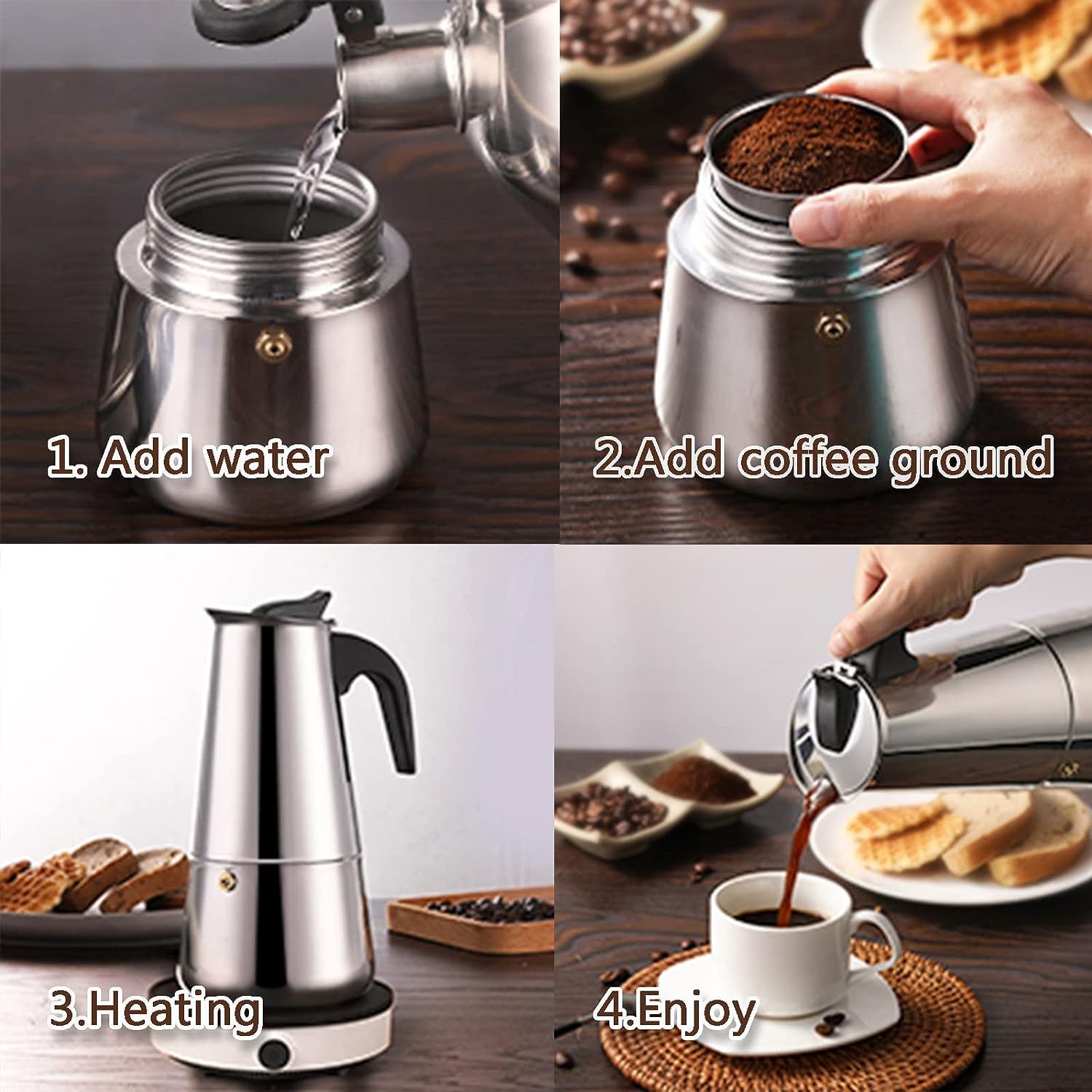 모카 포트 카페 머신, 에스프레소 컵 커피 메이커, 라 - Hero Coffee Equipment 리뷰 및 가격