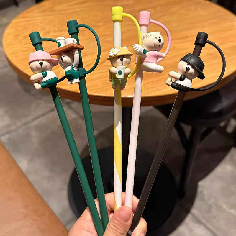 브러시가있는 7-8mm 빨대 용 귀여운 실리콘 밀짚 커 - Bean Hopper Lid 리뷰 및 가격
